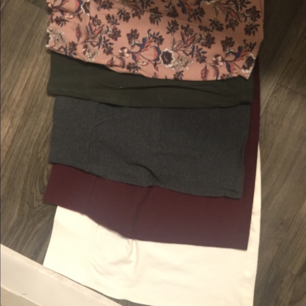 Skirts-floral,white,burgundy,charcoal,dark green